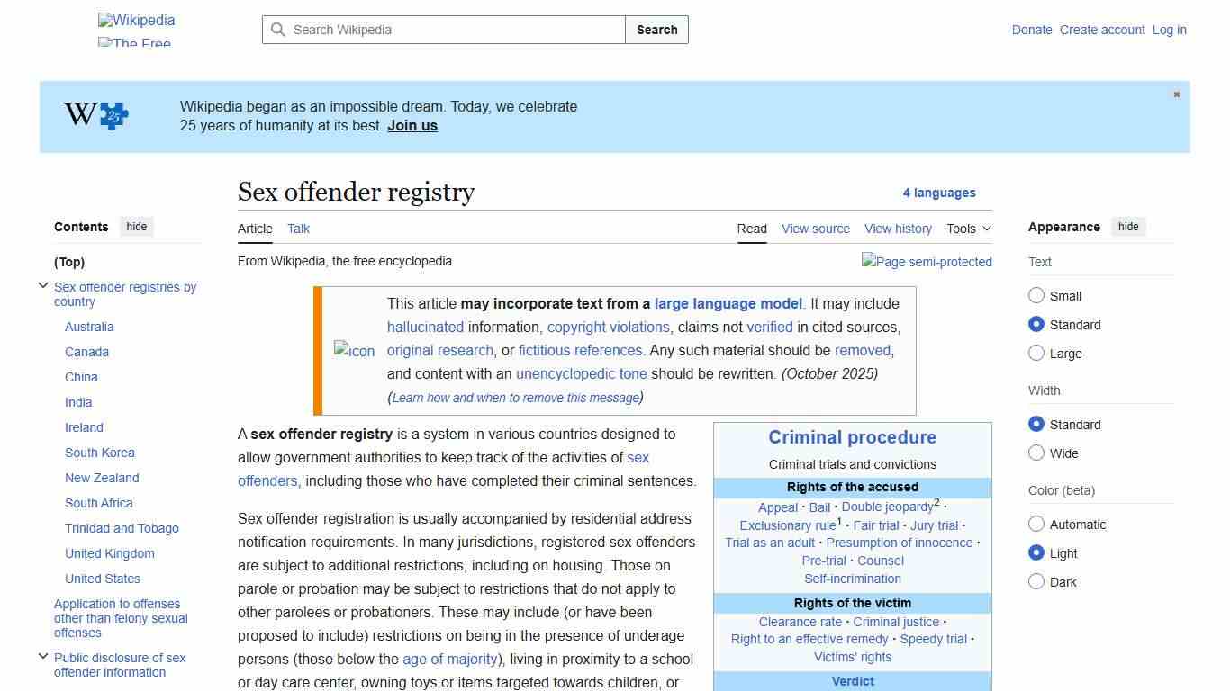 Sex offender registry - Wikipedia